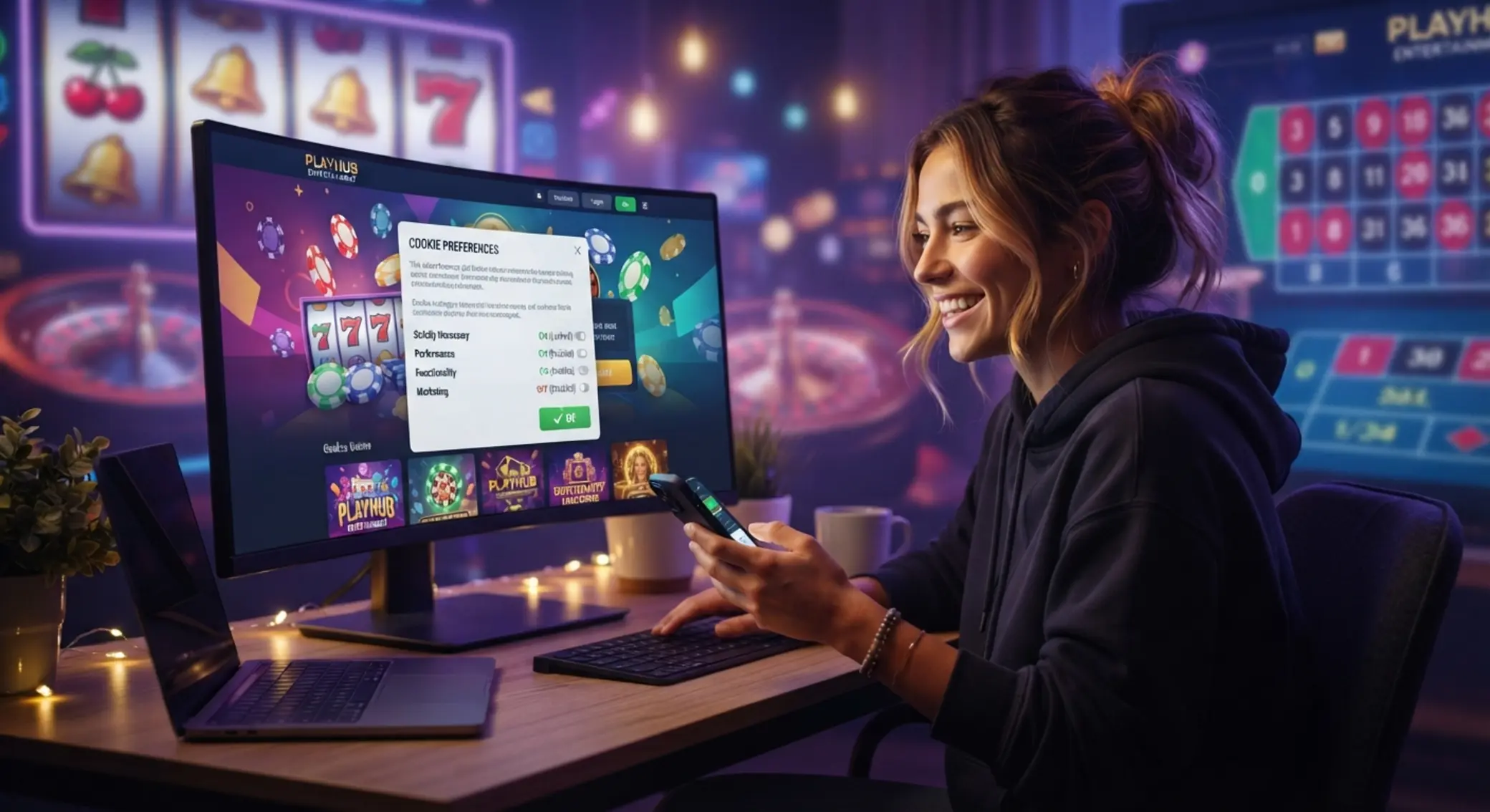 Użytkownik serwisu z poprawnie ustawionymi plikami cookie i motywami gier online