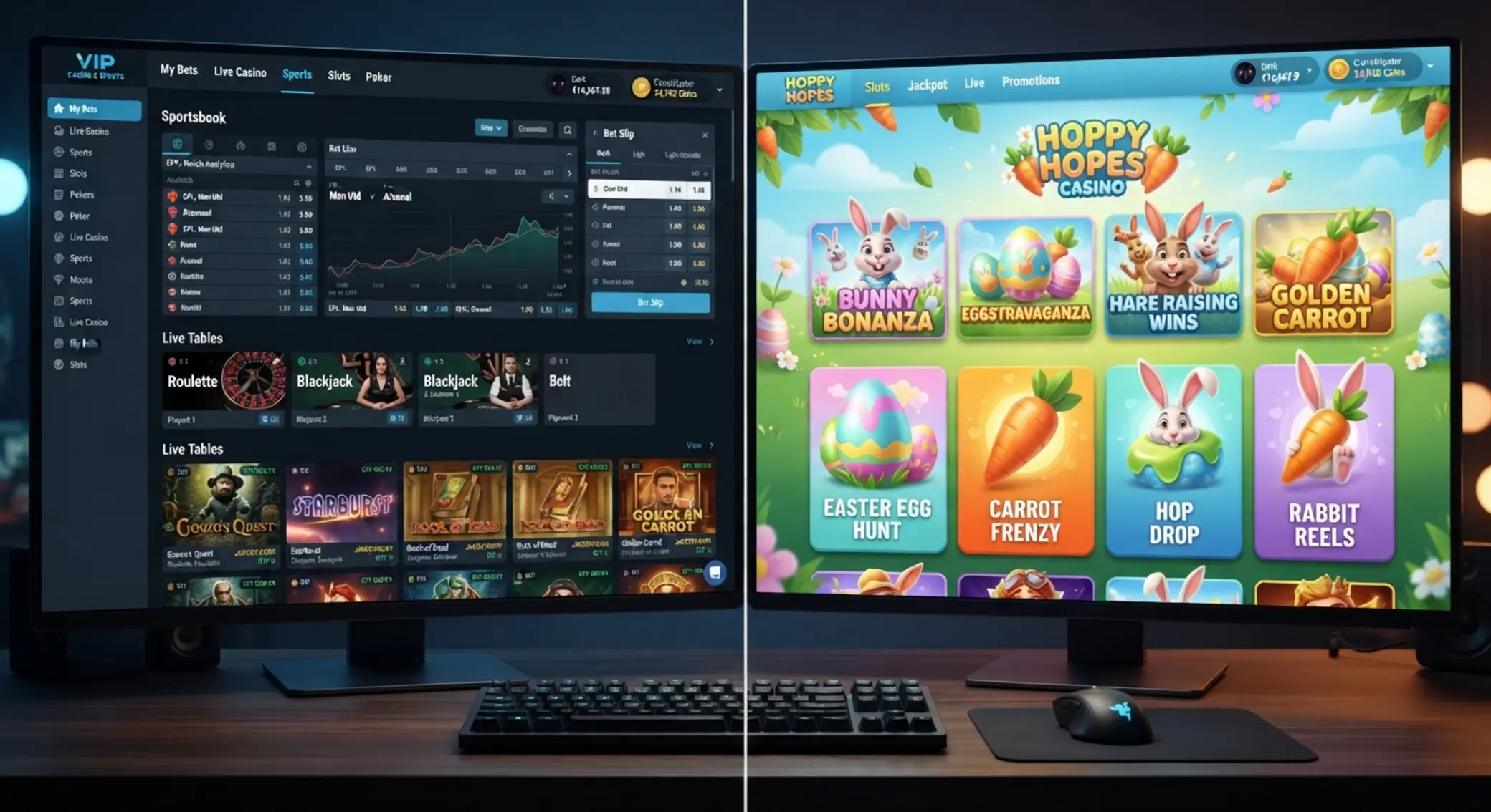 Lobby gier - GGbet Slot vs Slot Bunny Casino Porównanie lobby gier GGbet Slot i Slot Bunny Casino