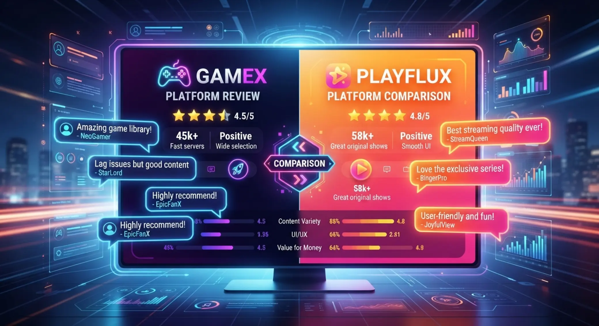 Opinie graczy o GGbet Slot i Slot Bunny Casino Ekran z ocenami i opiniami użytkowników dla dwóch platform