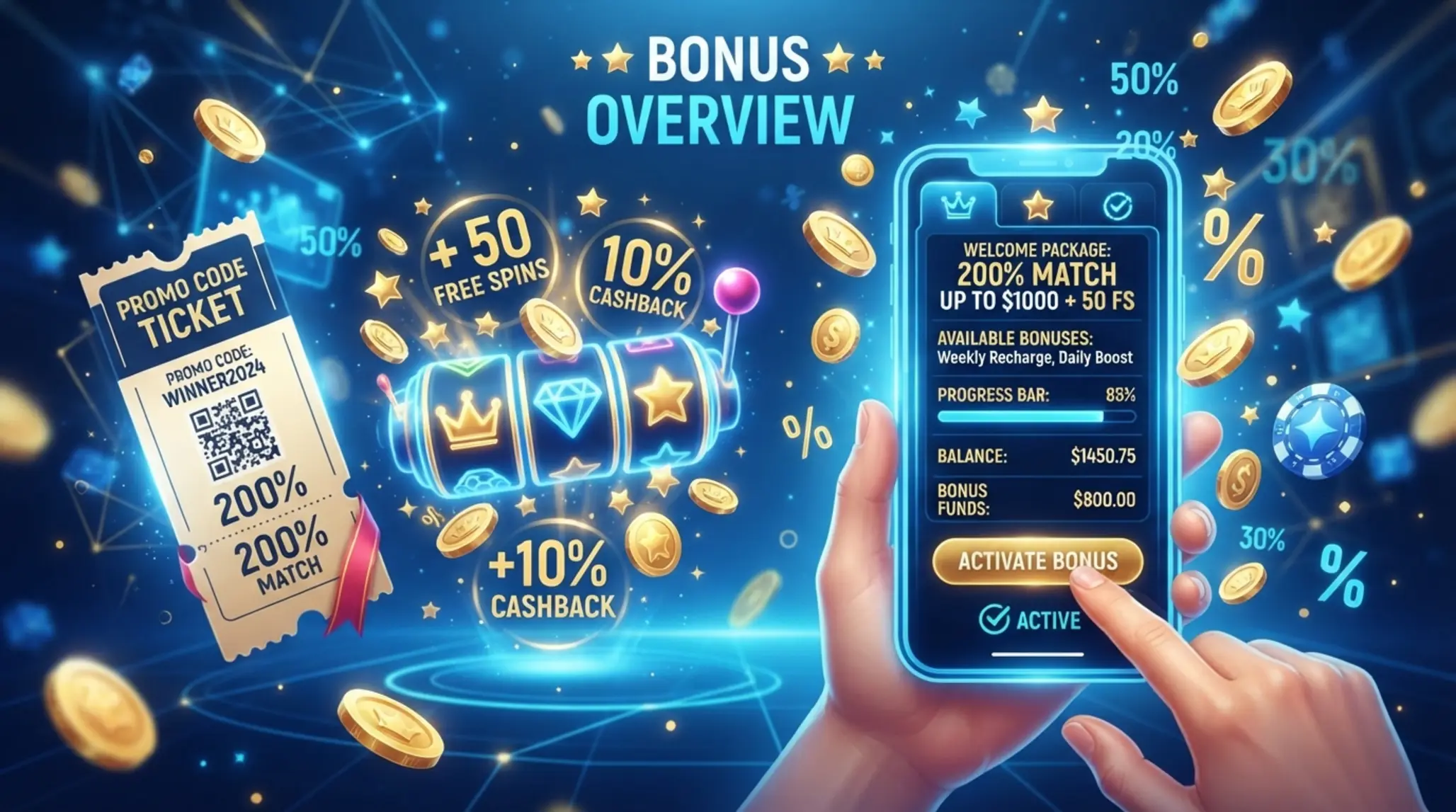 Przegląd typów bonusów i kodów promocyjnych online