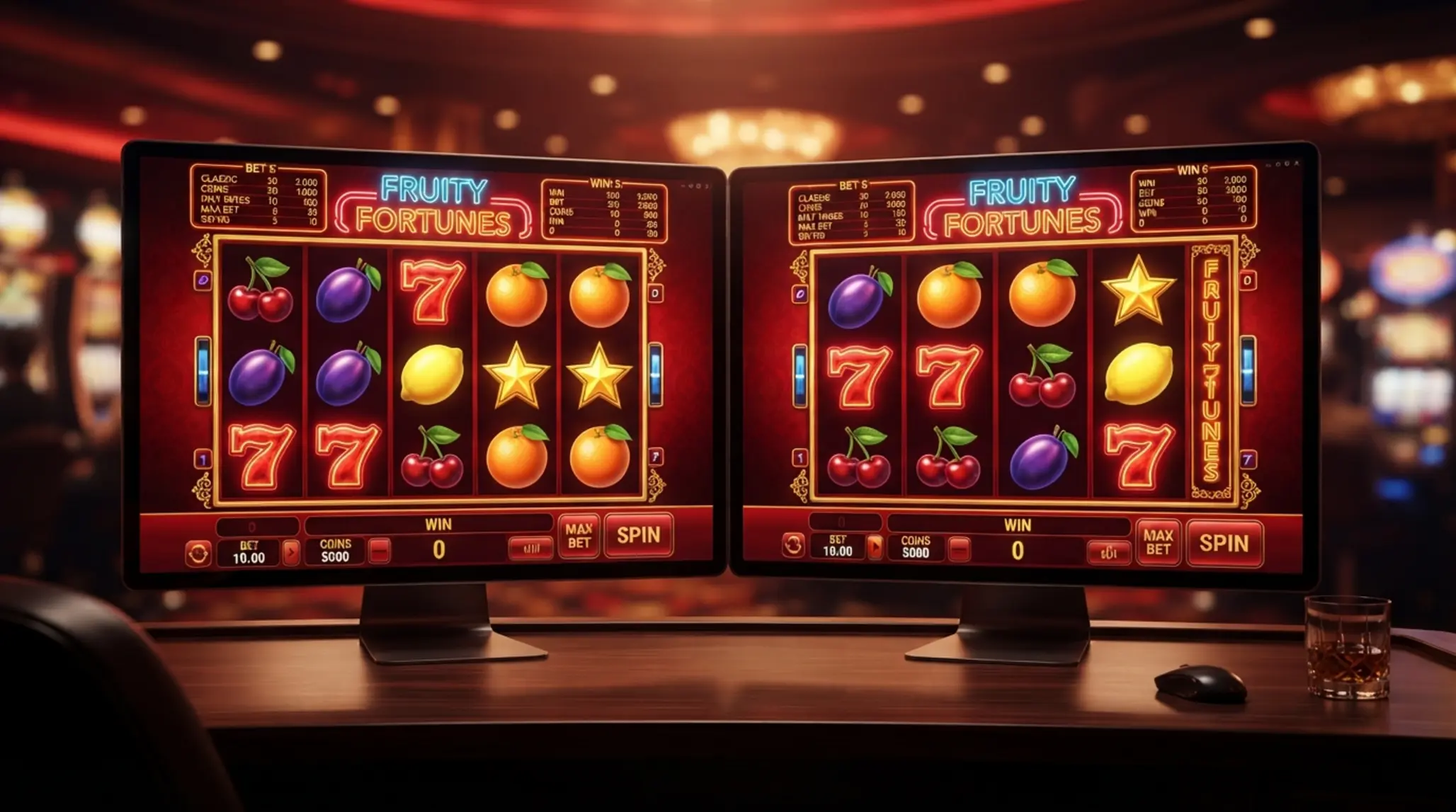 Porównanie slotu Sizzling Hot Deluxe na dwóch ekranach platform