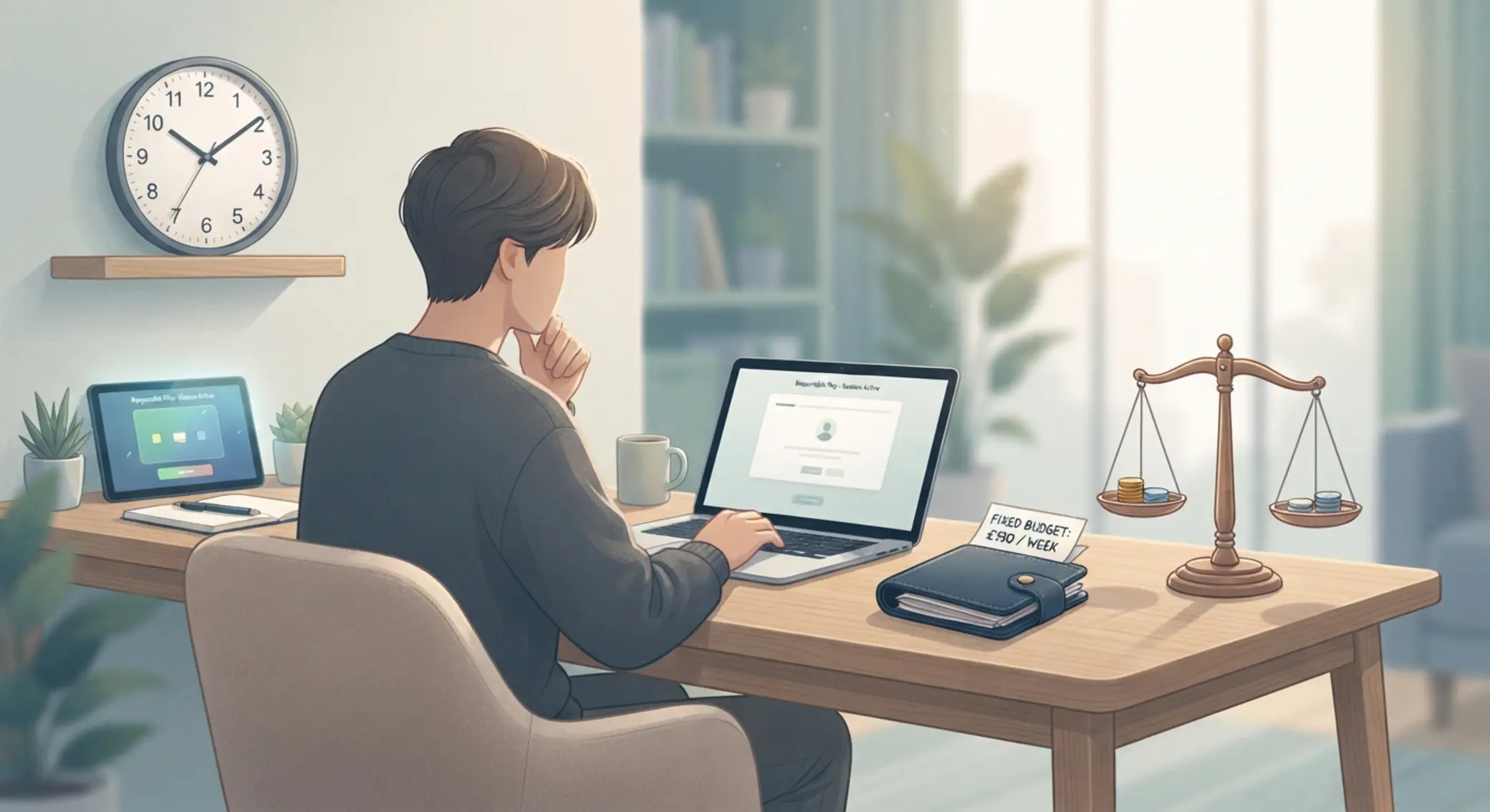 Ilustracja odpowiedzialnej gry z budżetem i limitem czasu